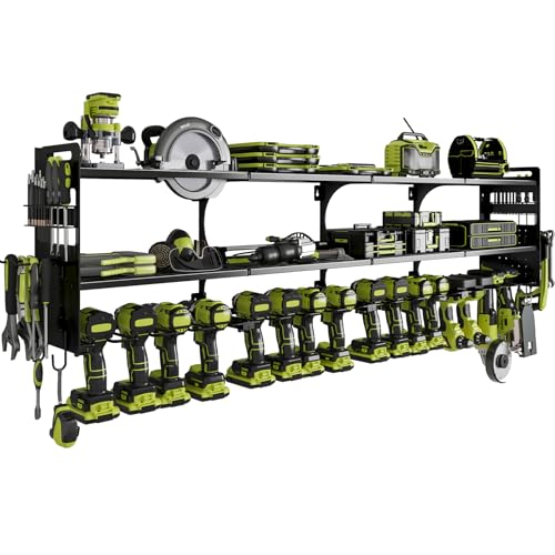 64" Garage Power Tool Wall Organizer (Black)