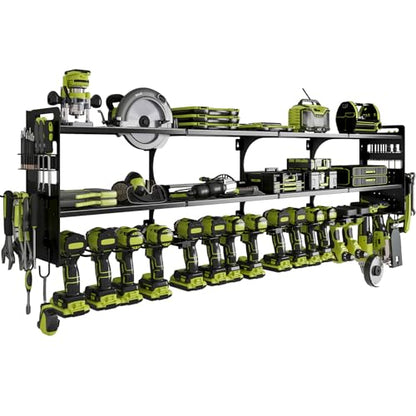 64" Garage Power Tool Wall Organizer (Black)