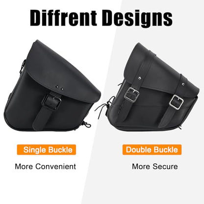 Solo Saddle Bags (Black-Single Buckle / Left Side)