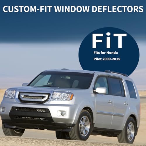 4PCS Rain Guards Window Visors Fits for 2009 (For Honda Pilot 2009-2015)