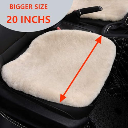 Genuine Sheepskin Car Seat Cover for Fuzzy Soft Fur Wool Cushion (Pearl)