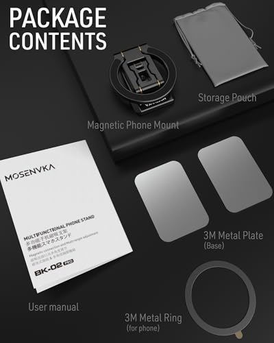 Dual Magnetic Phone Holder Gym Magnetic Stand (Black)