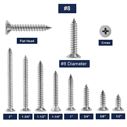 8 x 1 Wood Screw 100Pcs 18 (#8 x 1")