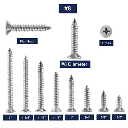 8 x 1 Wood Screw 100Pcs 18 (#8 x 1")