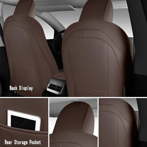 Tesla Model Y Seat Cover Full Set (Brown)