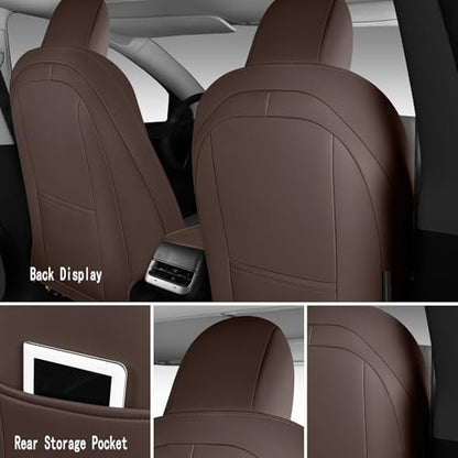Tesla Model Y Seat Cover Full Set (Brown)