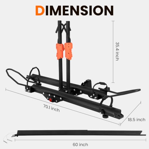 Platform 2 EBike Rack for Car Hitch Bike Rack for SUV RV Trucks Carrier Bicycle Car Racks 2 (ALUMINUM RACK WITH RAMP)