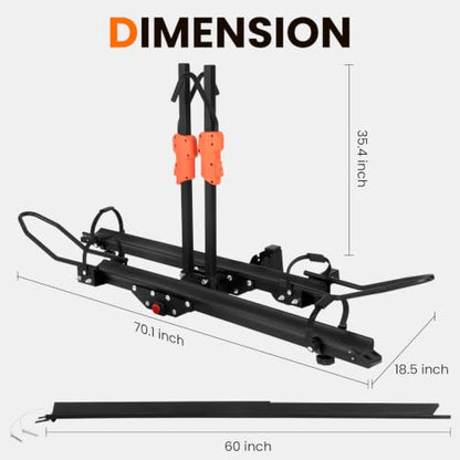 Platform 2 EBike Rack for Car Hitch Bike Rack for SUV RV Trucks Carrier Bicycle Car Racks 2 (ALUMINUM RACK WITH RAMP)