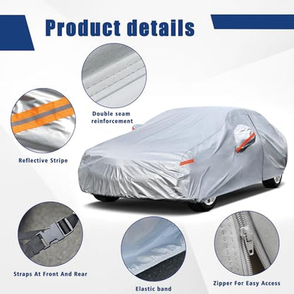 6 Layers Waterproof Car Cover for Chevrolet Chevy Malibu 1997 (LM-Silver / 17. Custom Fit Chevrolet Malibu)