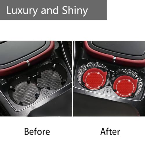 4pcs Bling Car Cup Holder Coaster (New Red / 4pcs)