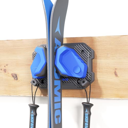 Ski & Snowboard Wall Rack for Garage Wall Fits Any Ski (Glacier Blue / 1 Pack)