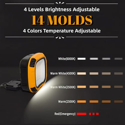 2 Pack Magnetic Work Light Rechargeable 5000Lumens (yellow1)