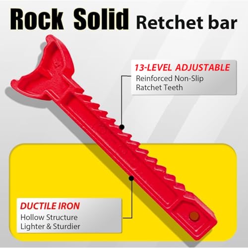 6 Ton Jack Stands (6 Ton Double Pin Locking with Rubber Pads / Black+Red)