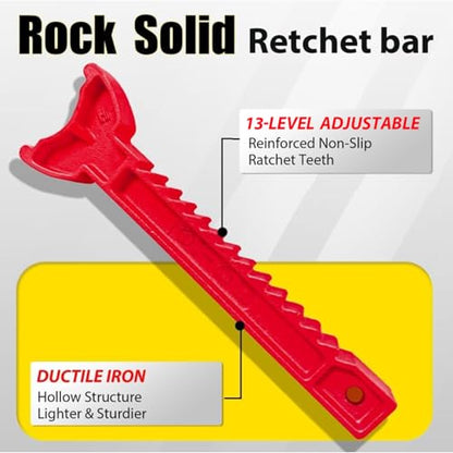 6 Ton Jack Stands (6 Ton Double Pin Locking with Rubber Pads / Black+Red)