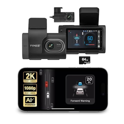 Type S T200 AI Driver Assistance Dash Cam Powered by ADAS (2K)