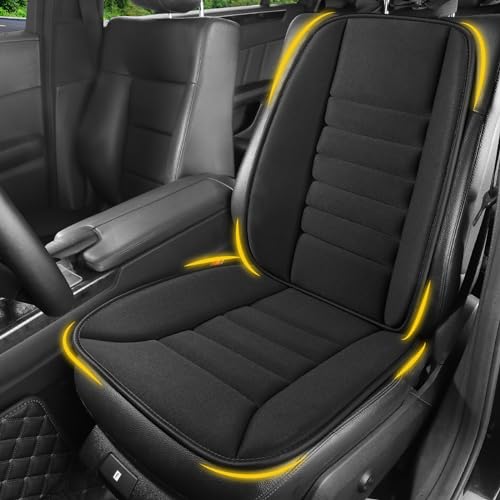 Car Seat Cushion with Back Support Pillow (Black)