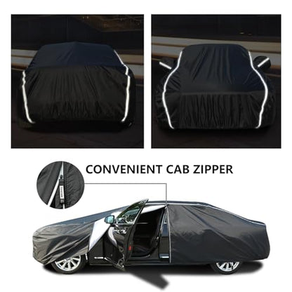 Car Cover Waterproof All Weather (Black-White / 3XL: for Sedan (Length 170"-190"))