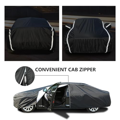 Car Cover Waterproof All Weather (Black-White / 3XXL+: for Sedan (Length 201"-210"))