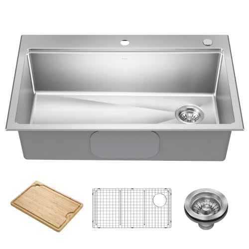 Fairlane 33 in Drop In (33 Inch / Single Bowl Workstation — Drop In)