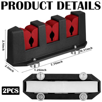 2 Pcs Magnetic Fishing Rod Holder for Car Fishing Pole Rack Vertical Rod Storage Holders for Truck Bed Boat Wall Garage Door (Red / 3 Rods)