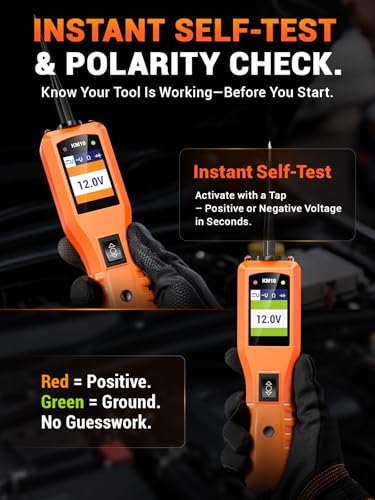 KM10 Power Circuit Probe Tester with Live Waveform Display (Red-Orange)