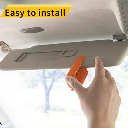 Magnetic Leather Sunglasses Holder for Car (orange)