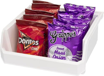 Extra Large Stackable Plastic Storage Bins (White / Extra Large, 4-Pack)