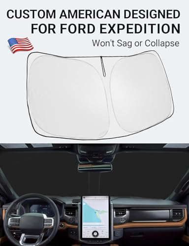 Custom Fit Car Windshield Sun Shade for 2018 (2018-2024 Ford Expedition)