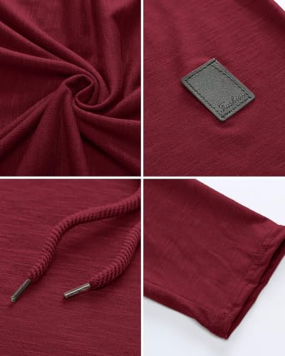 Mens Fashion Athletic Hoodies Sport Sweatshirt Solid Color Fleece Pullover Red X (X-Large / Red)