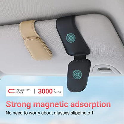Sunglass Holder for Car Sun Visor Sunglasses Clip Car accessories (Beige)