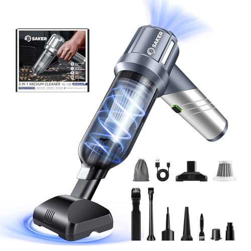 Handheld Car Vacuum Cordless Portable 17000PA Foldable HL133 Silver (Silver)