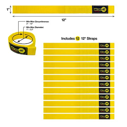 Quick Straps by Wrap (Yellow / 12" (12 Pack))