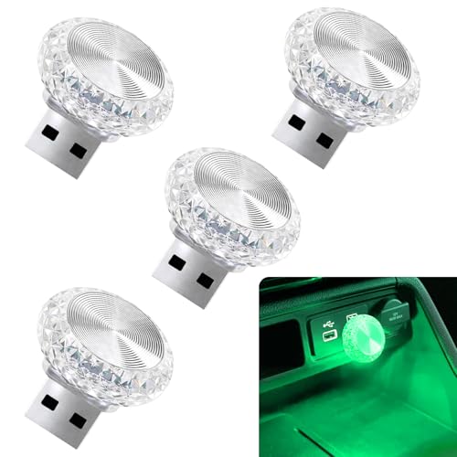4PCS USB LED Car Interior Atmosphere Lamp (Green)