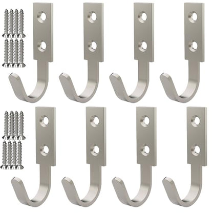 Hooks for Hanging Stainless Steel Heavy Duty Coat Hook Wall Hooks Robe Hanger Hooks Hanging Hat Key Holder for Towel (Silver)