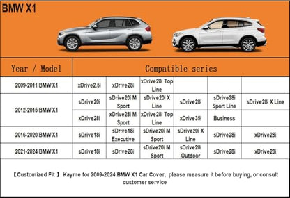 6 Layers Waterproof SUV Car Cover for BMW X1 2009 (LM-Silver / 6. Custom Fit BMW X1)