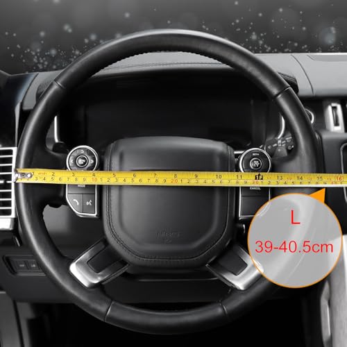 Breathable Car Steering Wheel Cover 16 inch Auto Universal Leather Wrap Non (A-Grey / L (15.5"-16"))