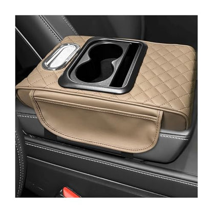 Car Center Console Armrest Pillow (Beige, Embroidered)