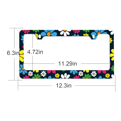 Hippie License Plate Frame Hippie Flower License Plate Covers (Hippie License Plate Frame / one size)