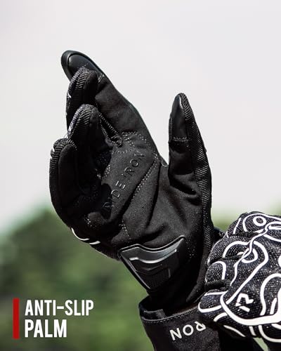 Motorcycle Gloves Motorbike Glove Full Finger Knuckle Protection Padding Touch Screen for Women Men (Large / Glow)