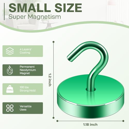 Magnetic Hooks Steel Tube Design for Cruise (Green / 100lb Magnetic Hooks)