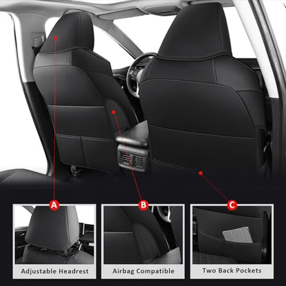 Rav4 Seat Covers Full Set for 2019 (Black / 2019-2025 RAV4 Hybrid(Non XSE&2022-2025 SE Hybrid))