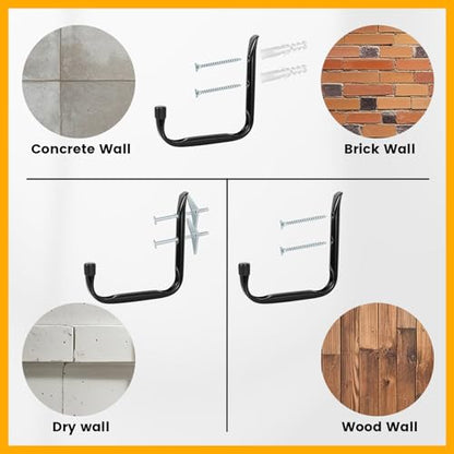 8 Pack Heavy Duty Garage Hook for Hanging 50 lbs (3.5-Inch)