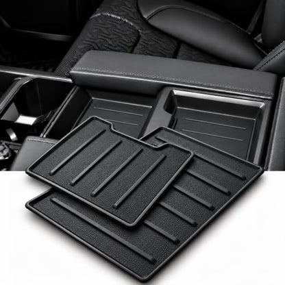 Center Console Tray Liner for Toyota Tundra Accessories 2022 (Dark black)