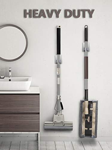 4 Pack Stainless Steel Mop Broom Holder Organizer (Model 1 (4 Pakck))