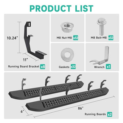6'' Running Boards (Diagonal Slots)