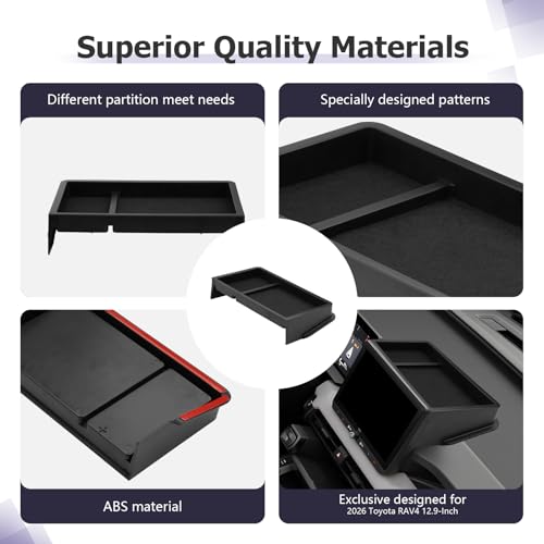 2026 RAV 4 Dashboard Storage Tray Compatible with 2026 Toyota RAV 4 Accessories Behind Screen Organizer 2026 RAV4 Limited