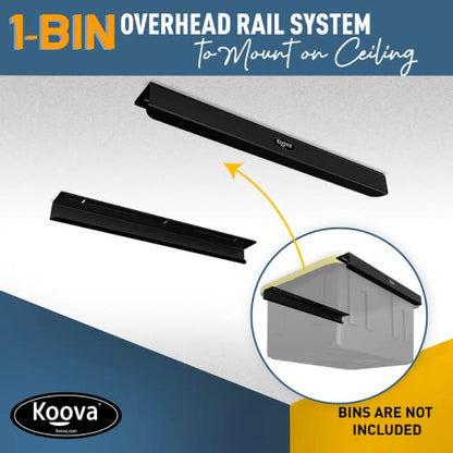 Heavy Duty Overhead Garage Storage Rack for 1 Bin. Adjustable Width (1 Bin)