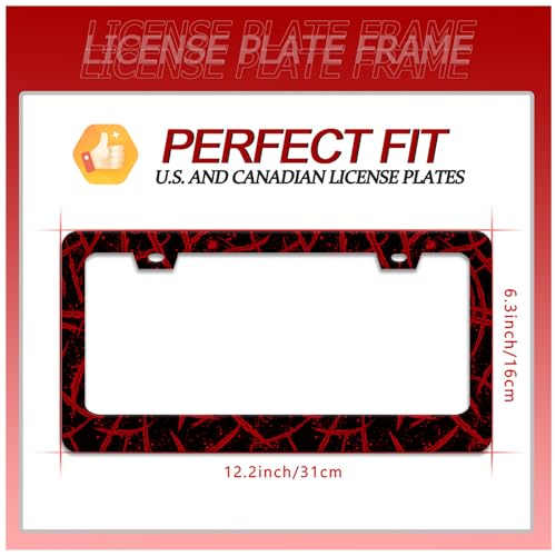 Blood Splattered License Plate Frame Funny Bloody Scar License Plate Frames for Car Decorative Parts Stainless Stee License Plate for Standard Us Canada License Plate Holder 12x6 Inch (Blood Splattered)
