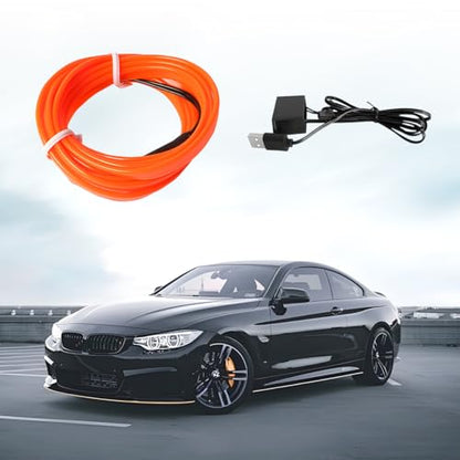 EL Wire Car LED Strip Lights (Orange / 16.5FT)
