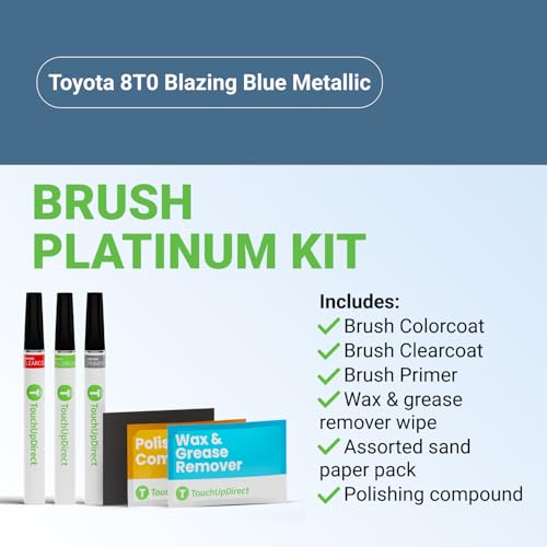 Car Paint Touch Up Brush Kit (Brush - Platinum Kit / Blazing Blue Metallic)